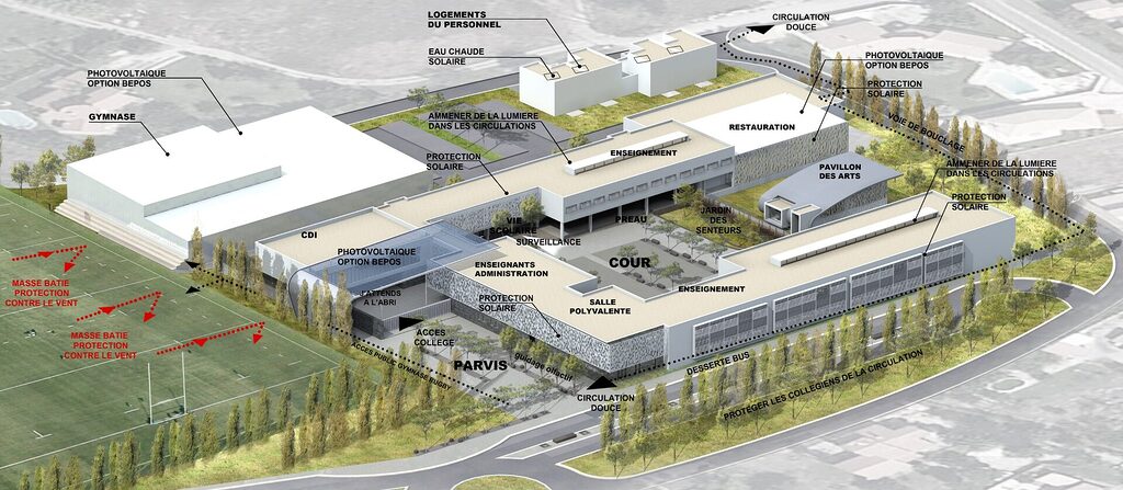 Collège Bourquin Axonométrie